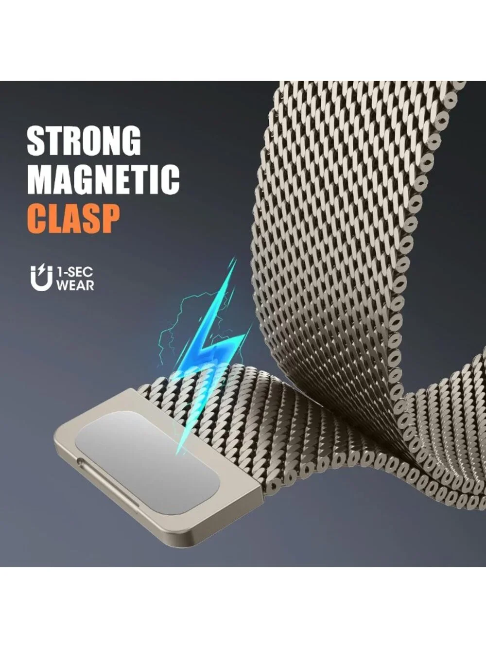 Stylish Milanese Loop Band for Apple Watch, Adjustable Stainless Steel Mesh